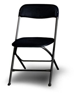 black fold up chair