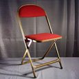 red padded fold up chair