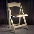 white resin fold up chair