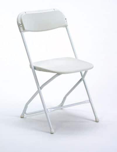 white fold up chair