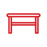 A red table icon