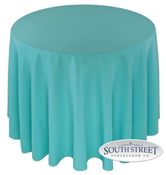 Image of Polyester Tiffany Blue Table Linens