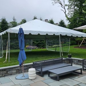 White Frame Tent Rentals - 20 Ft Wide, tent rentals, tent rentals near me, party rentals, party rentals near me