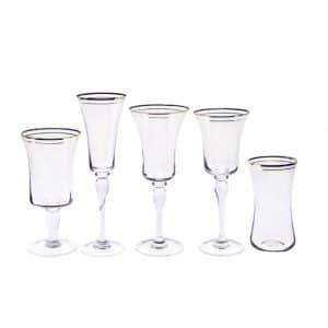 Gold Rim Optic Glassware