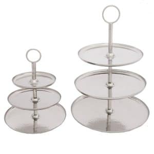 3 Tier Hammered Stainless Stands