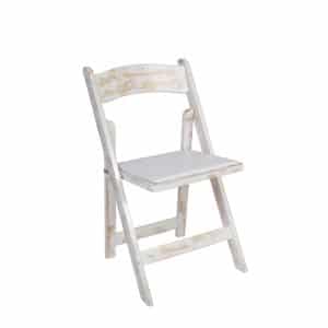 White Wash Padded Folding Chair