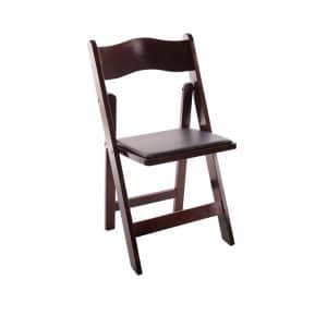 Mahogany Padded Folding Chair