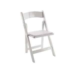 White Padded Folding Chair