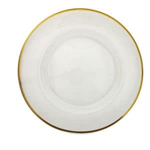 Gold Rim Pleated Glass Charger