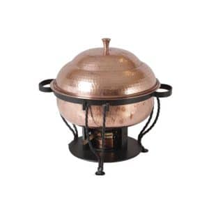 6 Quart Copper Hammered Round