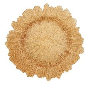 Copper Gold Sponge Glass Charger