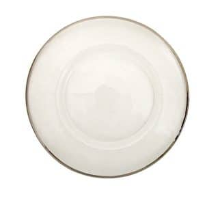 Silver Rim Hammered Glass Charger