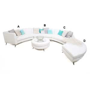 White Curved Sectional Couch