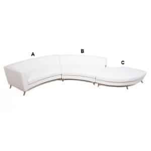 White Curved Sectional Couch